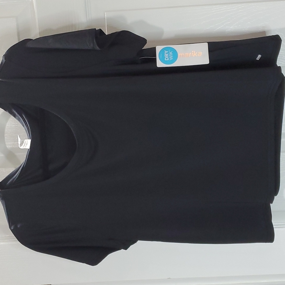 NWT MARIKA DRY WIK BLACK CROP TOP XL